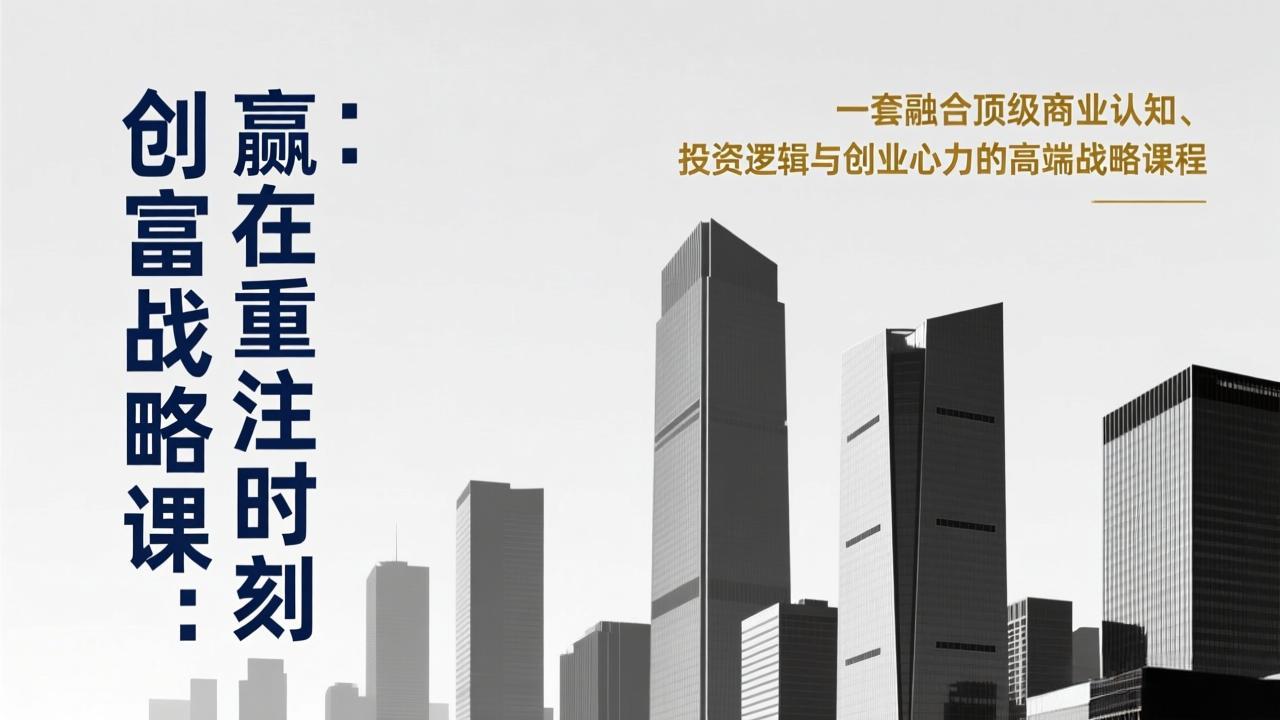 《创富战略课：赢在重注时刻》一套融合顶级商业认知、投资逻辑与创业心力的高端战略课程-heixxmi