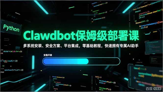 Clawdbot保姆级部署课，多系统安装、安全方案、平台集成，零基础教程，快速拥有专属AI助手-heixxmi