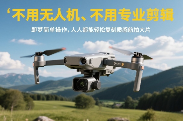 不用无人机、不用专业剪辑，即梦简单操作，人人都能轻松复刻质感航拍大片-heixxmi