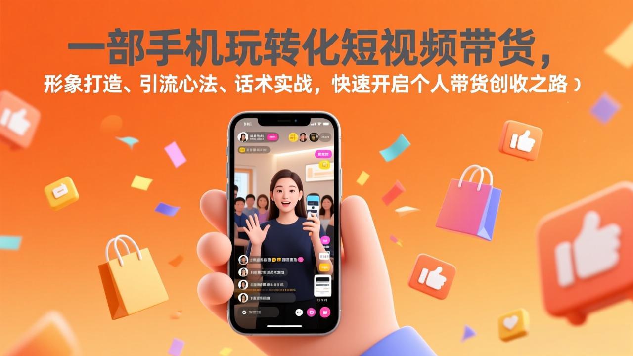 一部手机玩转化短视频带货，形象打造、引流心法、话术实战，快速开启个人带货创收之路-heixxmi