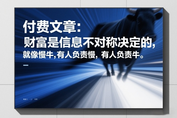 付费文章：财富是信息不对称决定的，就像慢牛，有人负责慢，有人负责牛-heixxmi