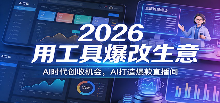 2026用工具爆改生意，AI时代创收机会，AI打造爆款直播间-heixxmi