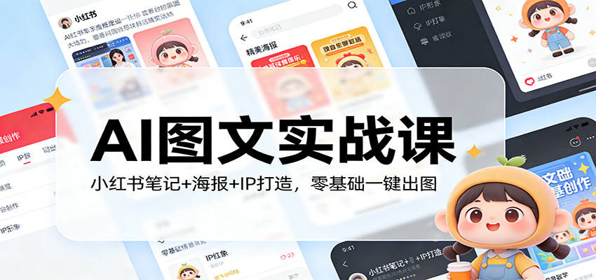 AI图文实战课：小红书笔记+海报+IP打造，零基础一键出图-heixxmi