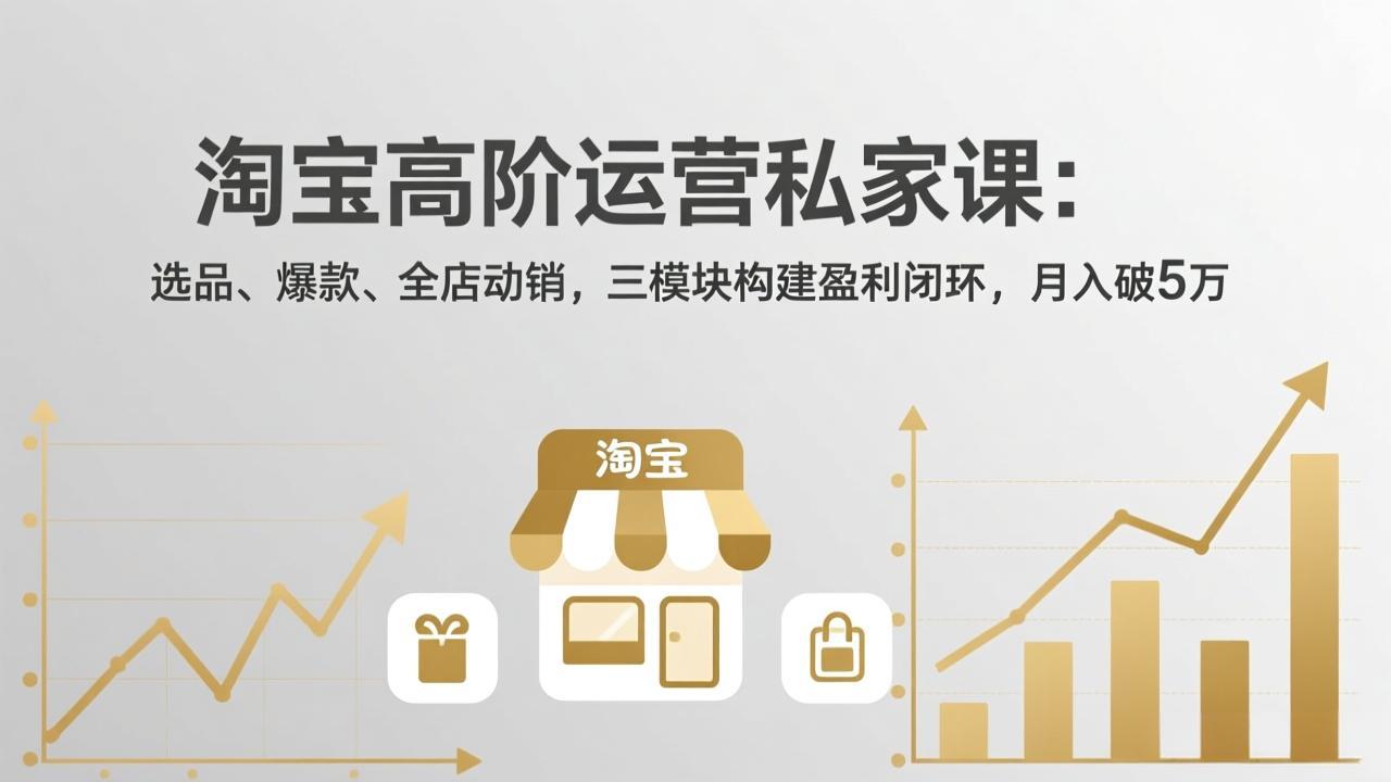 淘宝高阶运营私家课：选品、爆款、全店动销，三模块构建盈利闭环，月入破5万(更新26年2月-heixxmi