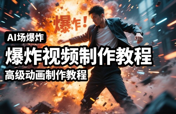 AI场景爆炸视频制作教程，利用人物实拍视频制作出高级的动画特效-heixxmi