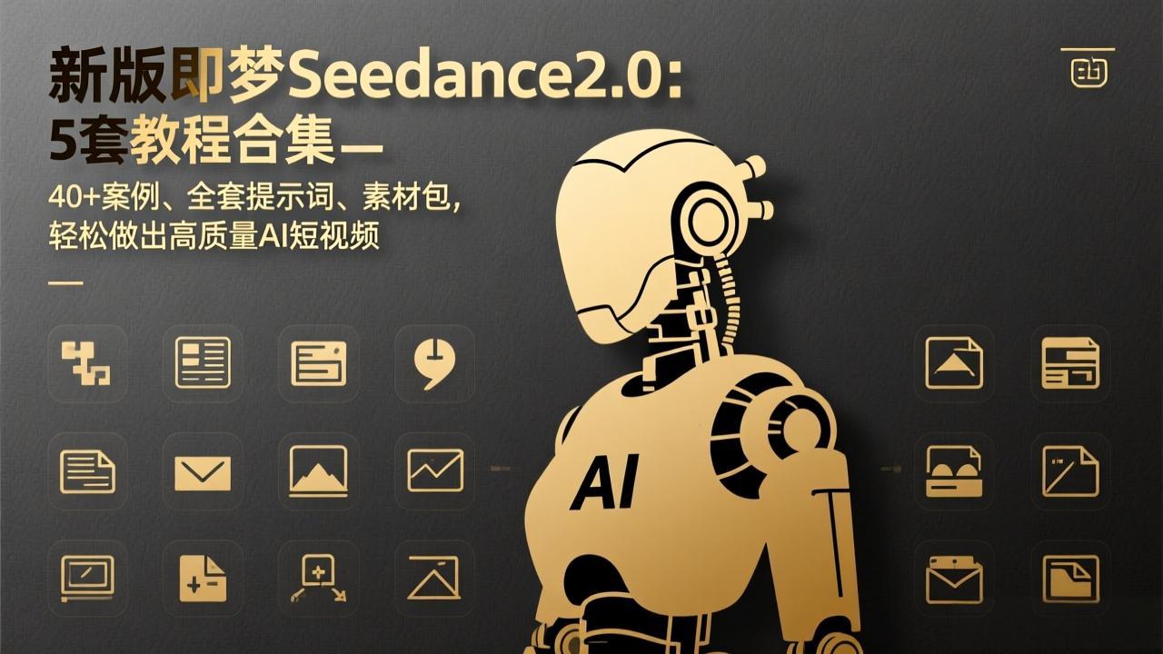 新版即梦Seedance2.0：5套教程合集，40+案例、全套提示词、素材包，轻松做出高质量AI短视频-heixxmi