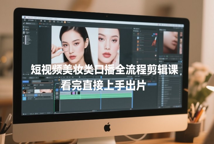短视频美妆类口播全流程剪辑课，看完直接上手出片-heixxmi