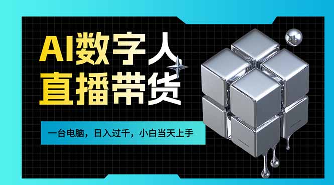 AI数字人直播带货风口已来，一台电脑在家日入过千，小白当天上手的赚钱技能-heixxmi