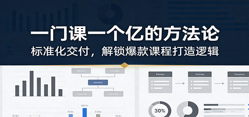 一门课一个亿的方法论：标准化交付，解锁爆款课程打造逻辑-heixxmi