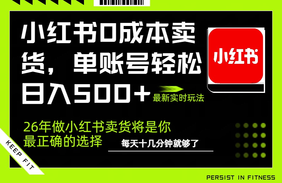 小红书0成本AI卖货，单账号轻松日入500+，完全托管AI，可矩阵放大-heixxmi