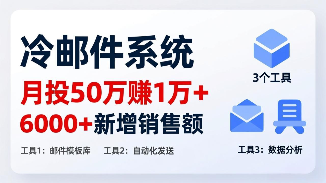 月投 50 刀赚 1 万 +！冷邮件系统：6000 + 新增销售额，靠 3 个工具轻松搞-heixxmi