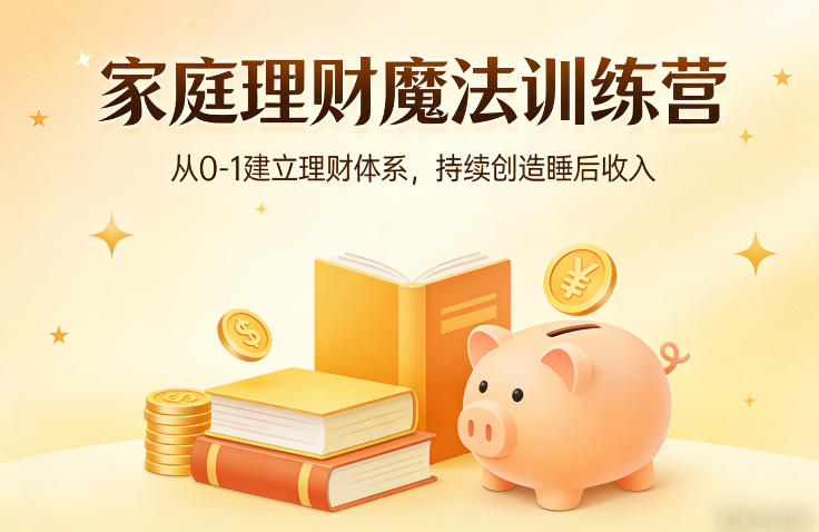 家庭理财魔法训练营，从0-1建立理财体系，持续创造睡后收入-heixxmi