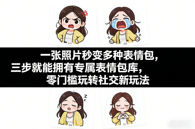 一张照片秒变多种表情包，三步就能拥有专属表情包库，零门槛玩转社交新玩法【文档】-heixxmi