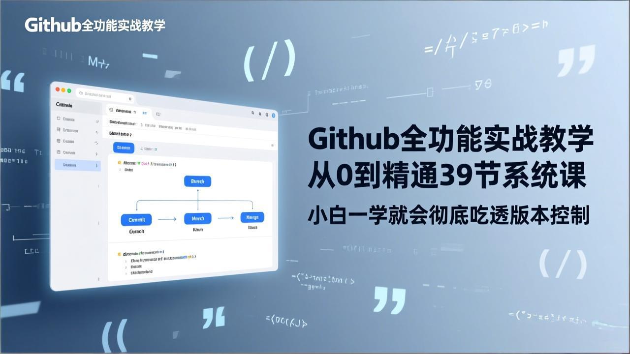 GitHub-全功能实战教学，从0到精通39节系统课，小白一学就会彻底吃透版本控制-heixxmi
