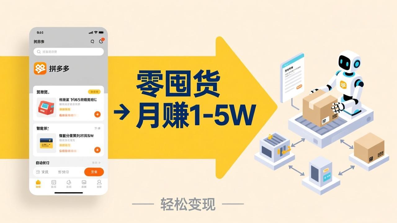 不用囤货不用跑单！拼多多虚拟玩法，机器人管理发货和客服，帮你月赚 1-5W-heixxmi