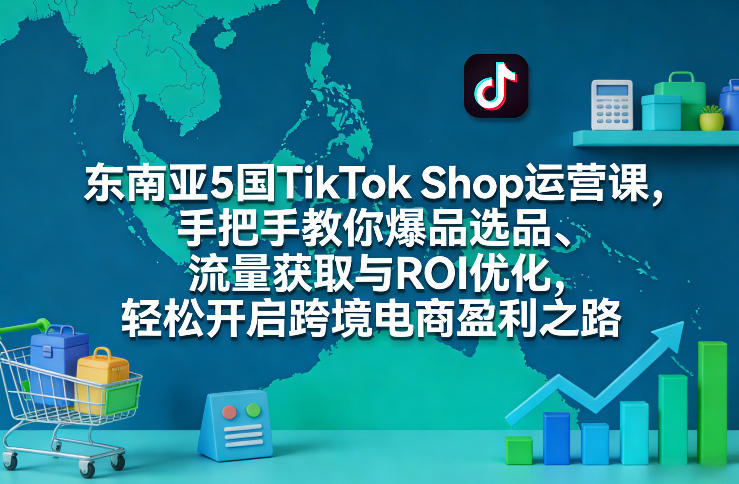 东南亚5国TikTok Shop运营课，手把手教你爆品选品、流量获取与ROI优化，轻松开启跨境电商盈利之路-heixxmi