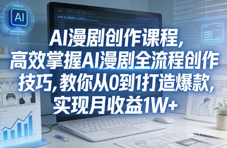 某社群AI漫剧创作课程，高效掌握AI漫剧全流程创作技巧，教你从0到1打造爆款，实现月收益1W+-heixxmi
