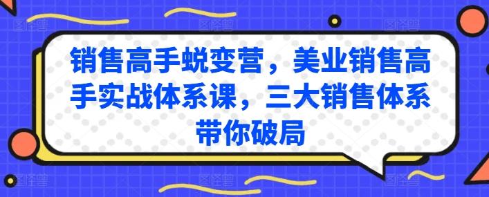 销售高手蜕变营，美业销售高手实战体系课，三大销售体系带你破局-heixxmi