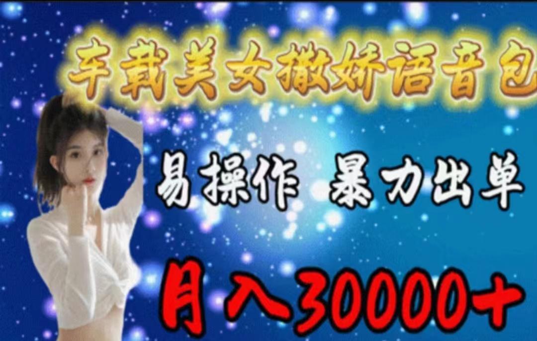 车载美女撒娇语音包，执行就出单，月入3000＋，小白看完课程就能马上实操-heixxmi