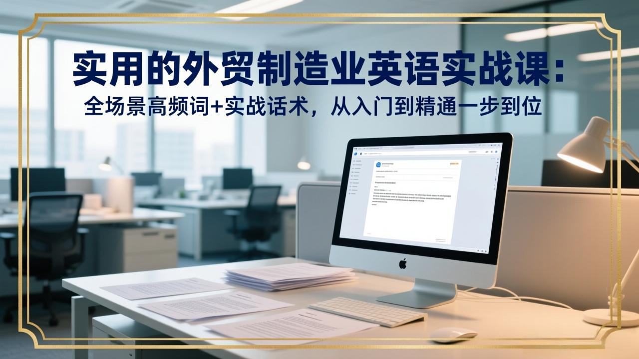 实用的外贸制造业英语实战课：全场景高频词+实战话术，从入门到精通一步到位-heixxmi