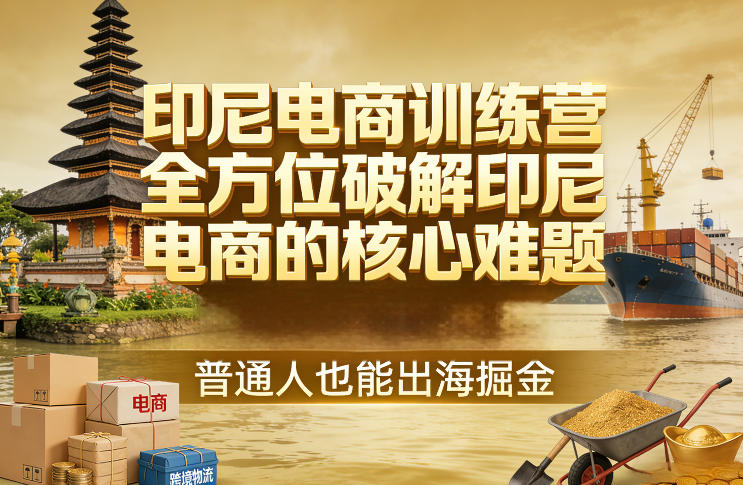 印尼电商训练营，全方位破解印尼电商的核心难题，普通人也能出海掘金-heixxmi