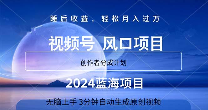 2024蓝海项目，3分钟自动生成视频，月入过万-heixxmi