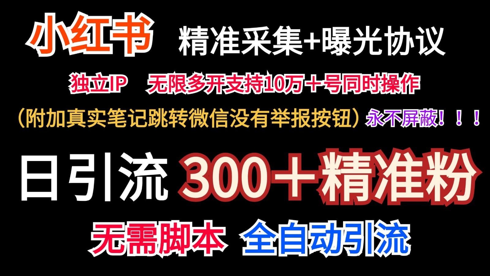 小红薯精准采集＋无限曝光＋真实笔记跳转微信，永不屏蔽(日引300＋精准粉)-heixxmi