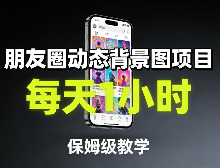 朋友圈动态背景图项目，每天1小时，保姆级教学-heixxmi