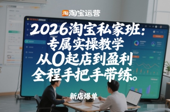2026淘宝私家班：专属实操教学，从0起店到盈利，全程手把手带练(更新26年3月)-heixxmi