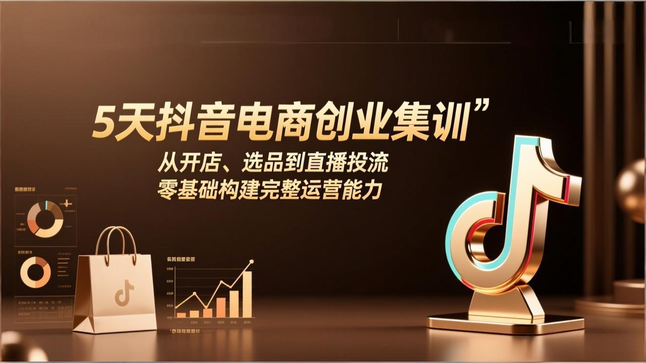5天抖音电商创业集训：从开店、选品到直播投流，零基础构建完整运营能力-heixxmi