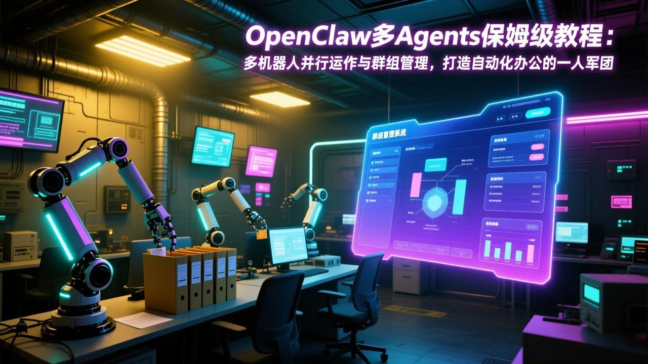 OpenClaw多Agents保姆级教程：多机器人并行运作与群组管理，打造自动化办公的一人军团-heixxmi