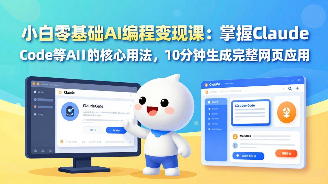 小白零基础AI编程变现课：掌握Claude Code等AI工具的核心用法，10分钟生成完整网页应用-heixxmi