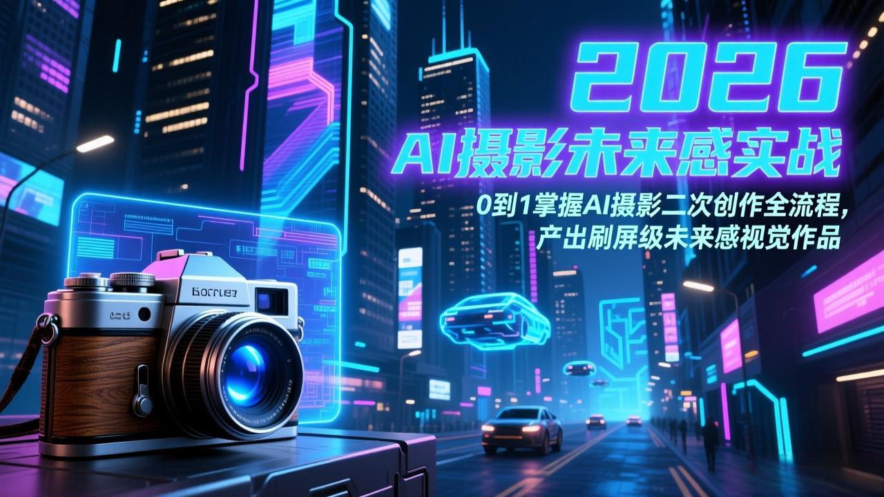 2026 AI摄影未来感实战：0到1掌握AI摄影二次创作全流程，产出刷屏级未来感视觉作品-heixxmi