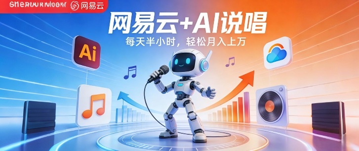 网易云+AI说唱，每天半小时，AI内容创作+流量变现，轻松月入1W-heixxmi