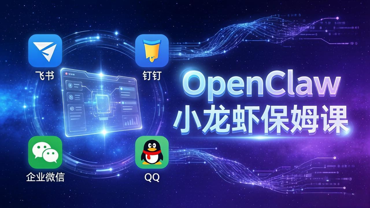OpenClaw小龙虾保姆课： Windows/macOS/Linux/Docker全系统安装，飞书+钉钉+企业微信+QQ 全接入-heixxmi