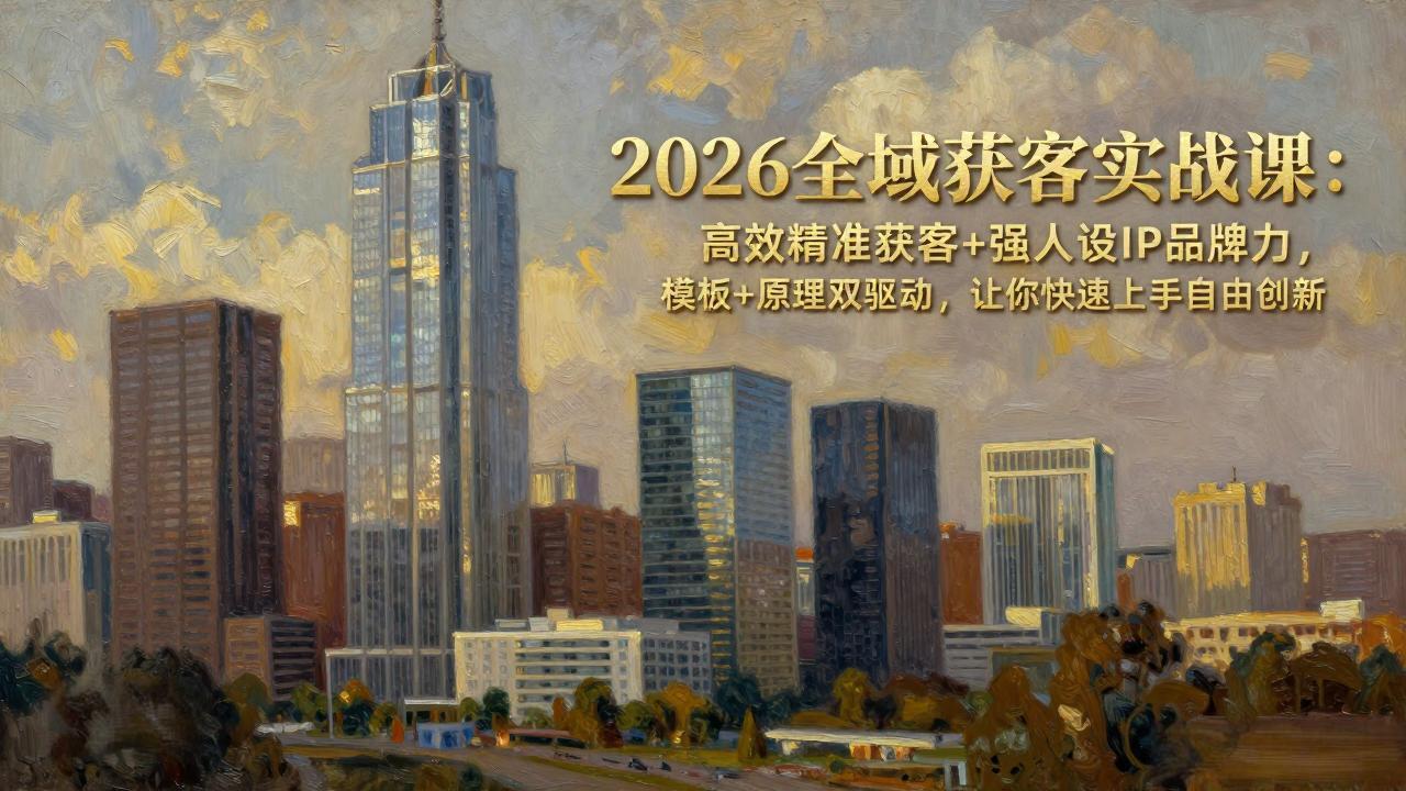 2026全域获客实战课：高效精准获客+强人设IP品牌力，模板+原理双驱动，让你快速上手自由创新-heixxmi
