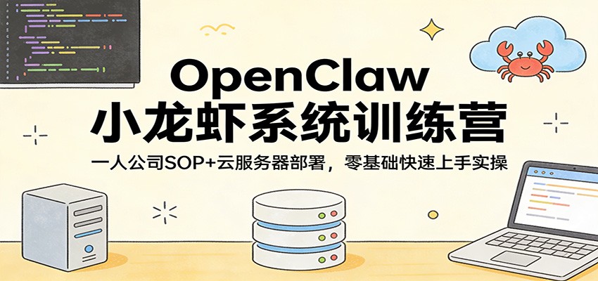 OpenClaw小龙虾系统训练营：一人公司SOP，云服务器部署，零基础快速上手实操-heixxmi
