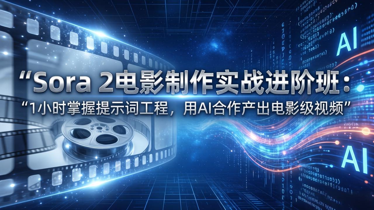 Sora 2电影制作实战进阶班：1小时掌握提示词工程，用AI合作产出电影级视频-heixxmi