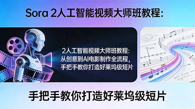 Sora 2人工智能视频大师班教程：从创意到AI电影制作全流程，手把手教你打造好莱坞级短片-heixxmi