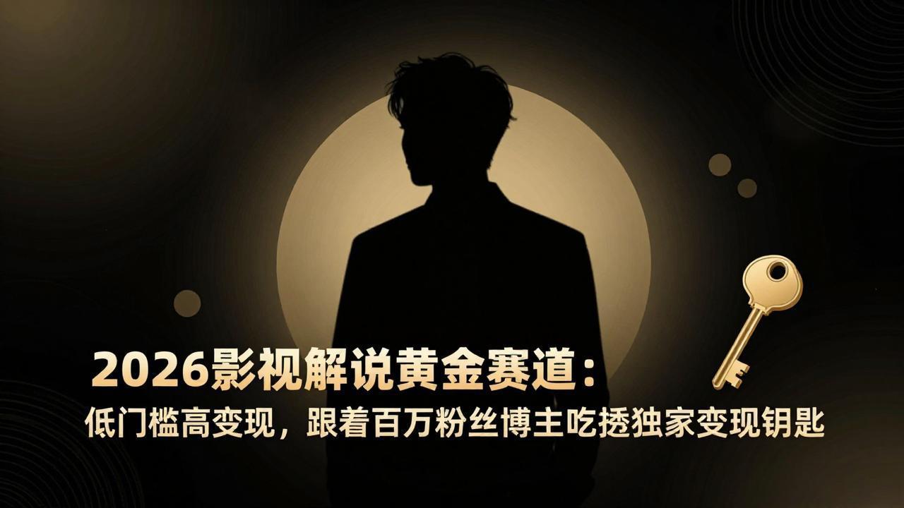 2026影视解说黄金赛道：低门槛高变现，跟着百万粉丝博主吃透独家变现钥匙-heixxmi