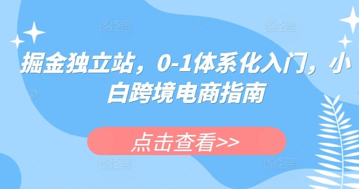 掘金独立站，0-1体系化入门，小白跨境电商指南-heixxmi