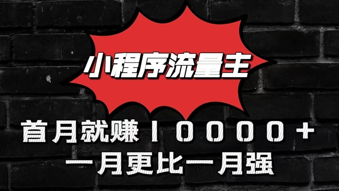 小程序流量主首月就赚10000+，一月更比一月强！小本创业首选-heixxmi