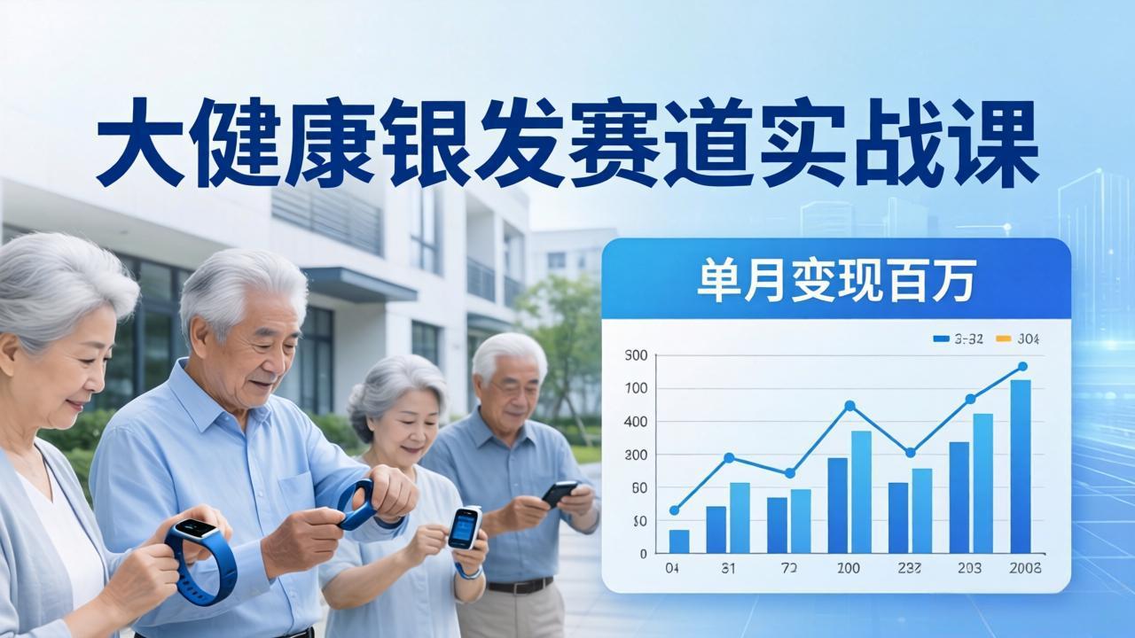 大健康银发赛道实战课：拆解视频号线索型 IP 单月变现百万逻辑，教你精准获客高效变现-heixxmi