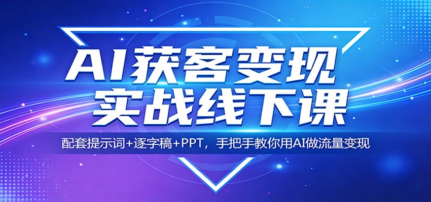AI获客变现实战线下课：配套提示词+逐字稿+PPT，手把手教你用AI做流量变现-heixxmi