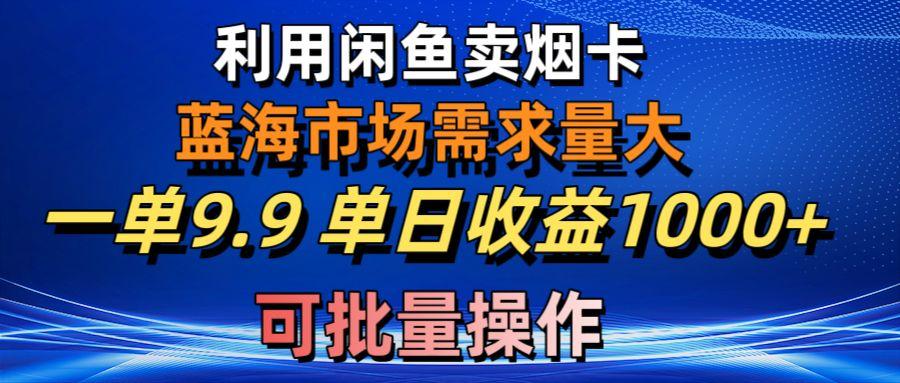 利用咸鱼卖烟卡，蓝海市场需求量大，一单9.9单日收益1000+，可批量操作-heixxmi