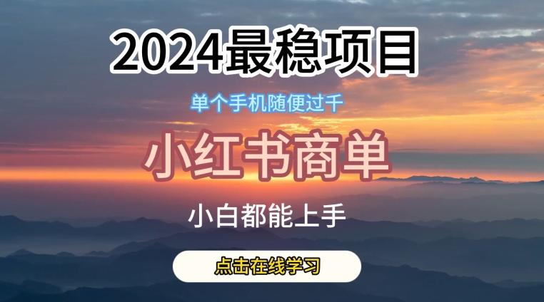 2024最稳蓝海项目，小红书商单项目，没有之一【揭秘】-heixxmi