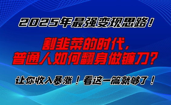 2025年最强变现思路，割韭菜的时代， 普通人如何翻身做镰刀？【揭秘】-heixxmi