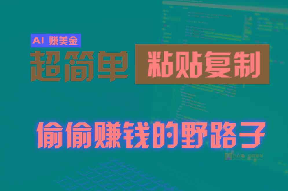 偷偷赚钱野路子，0成本海外淘金，无脑粘贴复制，稳定且超简单，适合副业兼职-heixxmi
