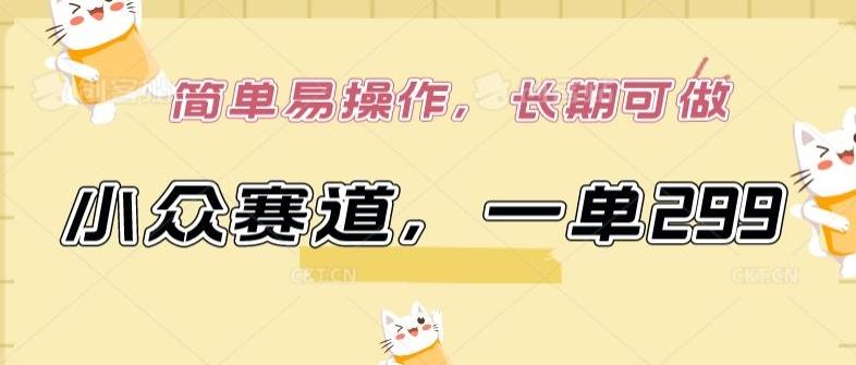 小众赛道，一单299.简单易操作，长期可做【揭秘】-heixxmi