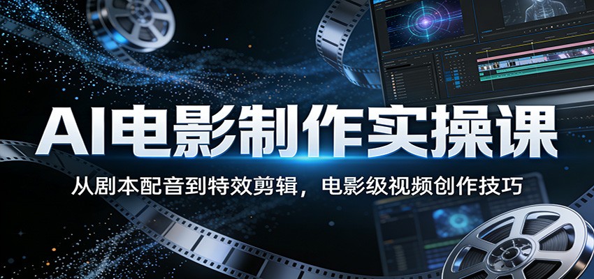 AI电影制作实操课：从剧本配音到特效剪辑，电影级视频创作技巧-heixxmi